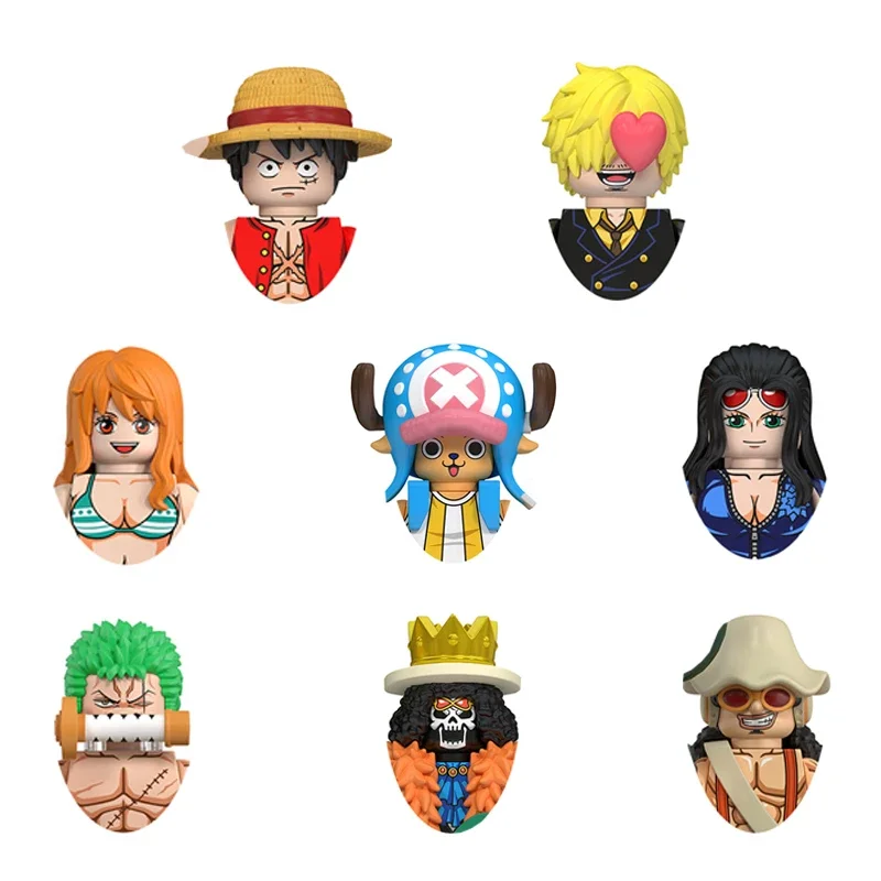 WM6191 Monkey D.Luffy Tony Tony Chopper Sanji Nami Roronoa Zoro Brook Usopp Nico·Robin Building block boy birthday toy