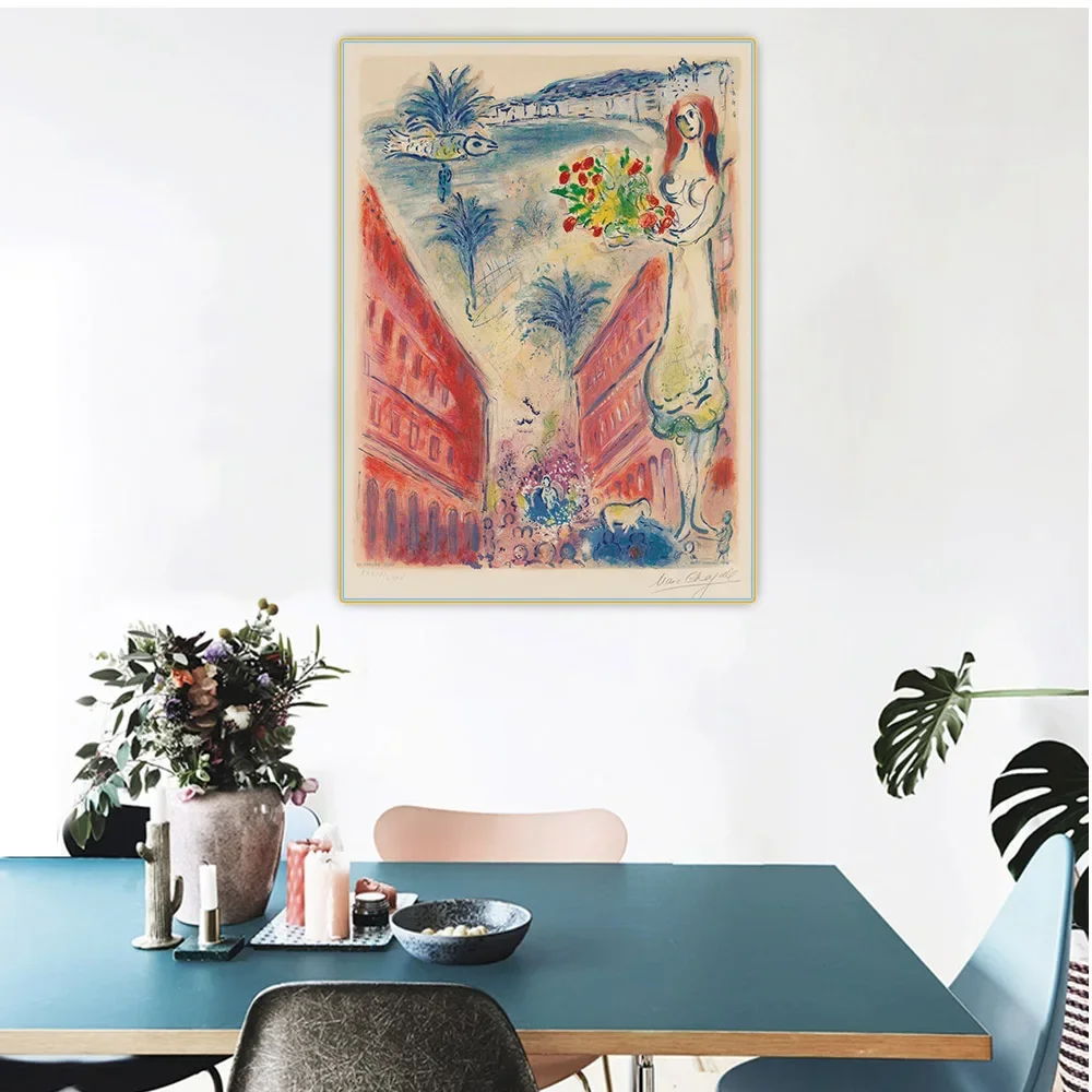 سيتون مارك شاجال 《المناديل دي لا فيكتوير في لطيفة》 لوحة زيتية فنية من القماش صورة فنية جدار خلفية ديكور ديكور المنزل #4