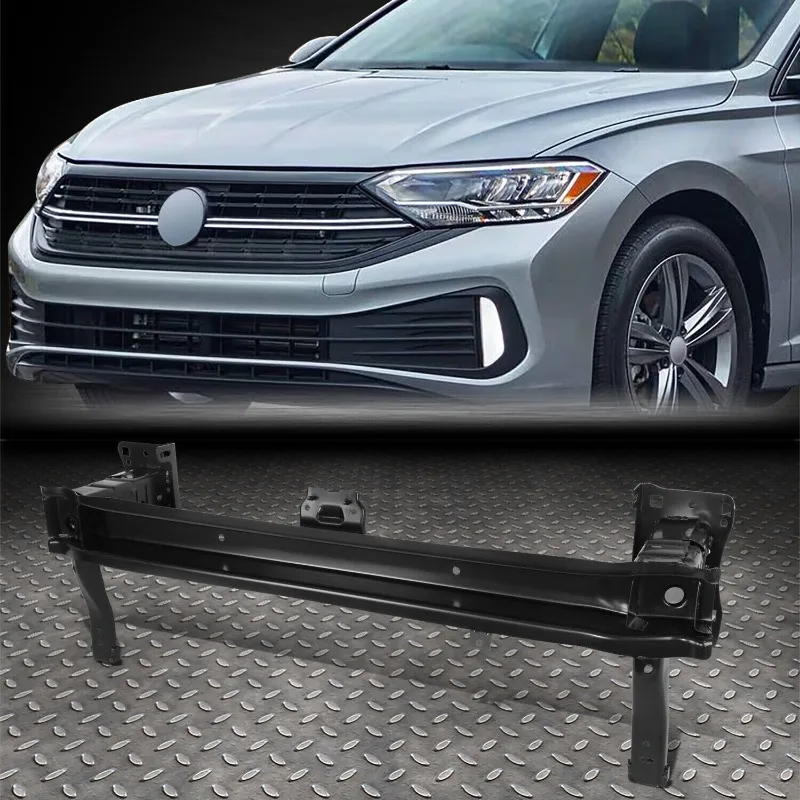 

US For 2019 2020 2021 VW Jetta OE Style Black Steel Front Bumper Reinforcement Impact Bar