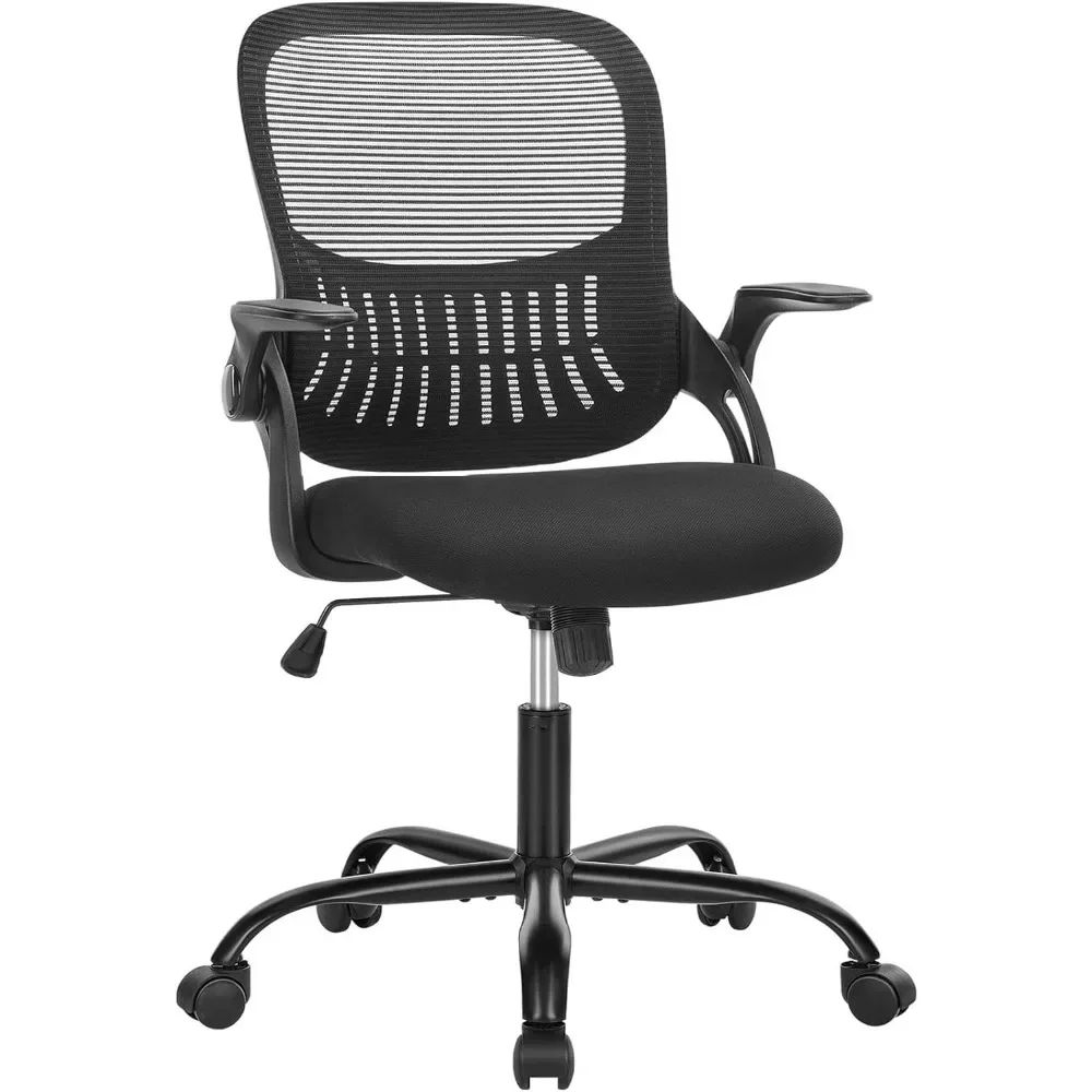 

Office Computer Desk Chair, Ergonomic Mid-Back Mesh Rolling Work Swivel Task Chairs with Wheels, Comfortable Lumbar Support