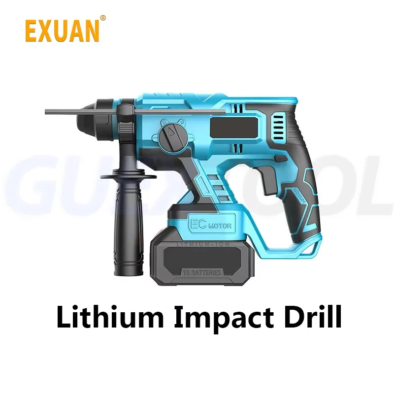 Rechargeable Electric Hammer Lithium Impact Drill Concrete Drilling Lightweight Dual-use Electric Pick Electric Hammer Driller