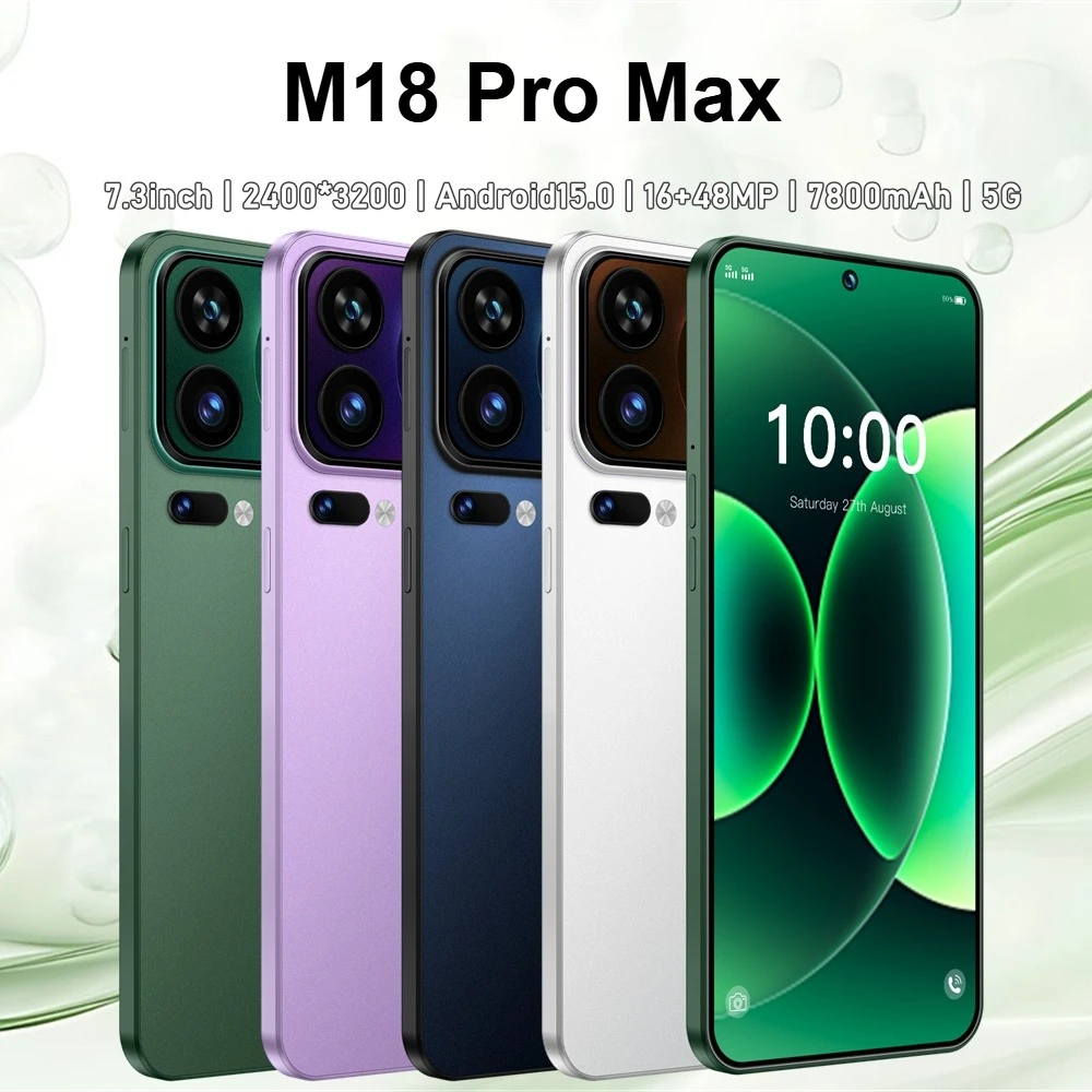 K-Touch Smartphone 5G For M18 Pro Max Mobile Phones 7.3 Inch HD Full Display 22G+2TB 7800mAh Battery 5G Dual Sim Card Cell Phone Android Unlocked 48MP+16MP Camera