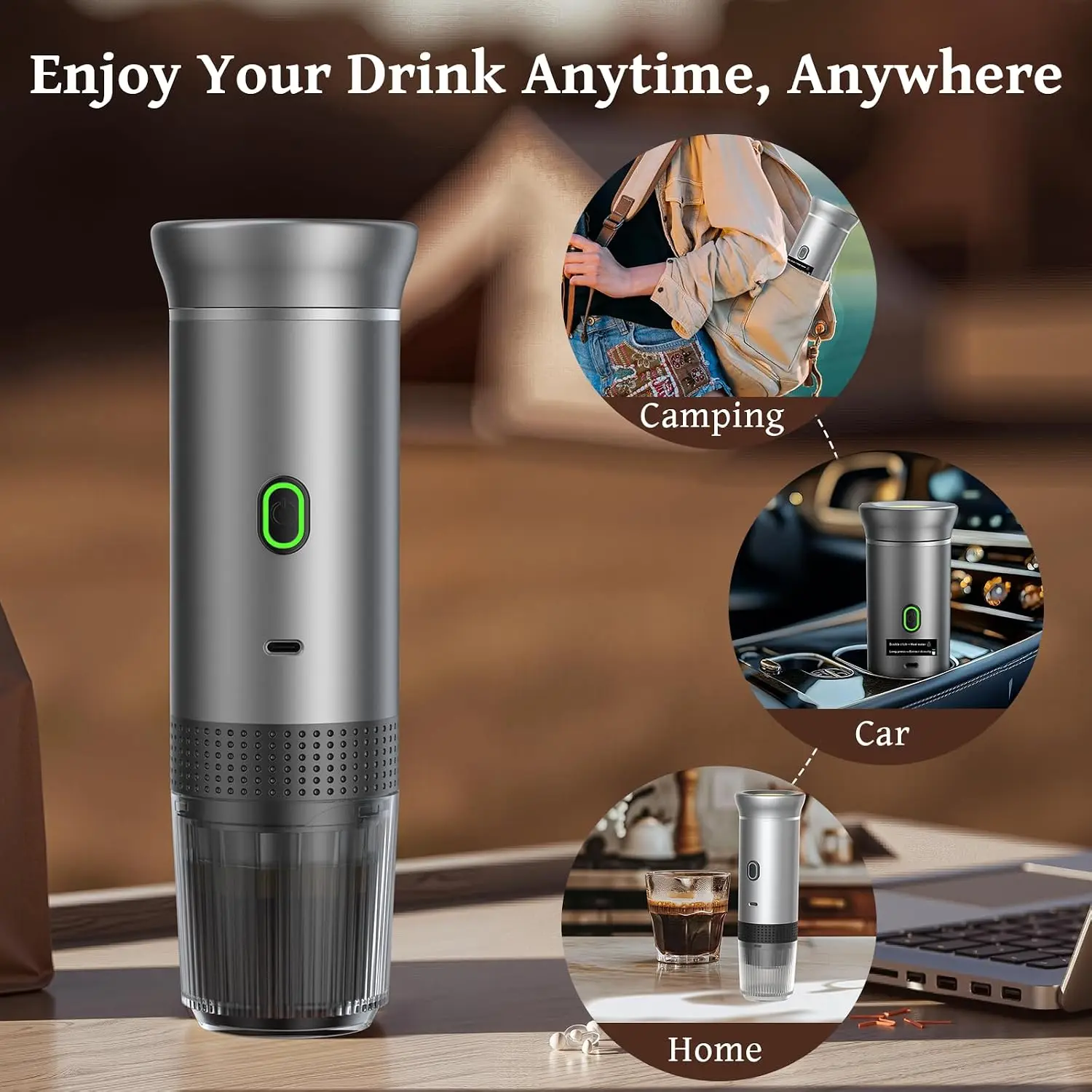 2026 New Upgrade Portable Coffee Maker Espresso Machine, Travel Espresso Maker, Cafetera Portatil Expreso With Small Tea Cup