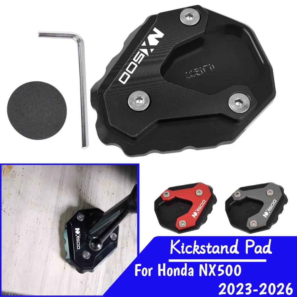 

Motorcycle Kickstand Foot Side Stand Extension Pad For Honda NX 500 2023-2026 2025 NX500 Support Plate Enlarge CNC Accessories