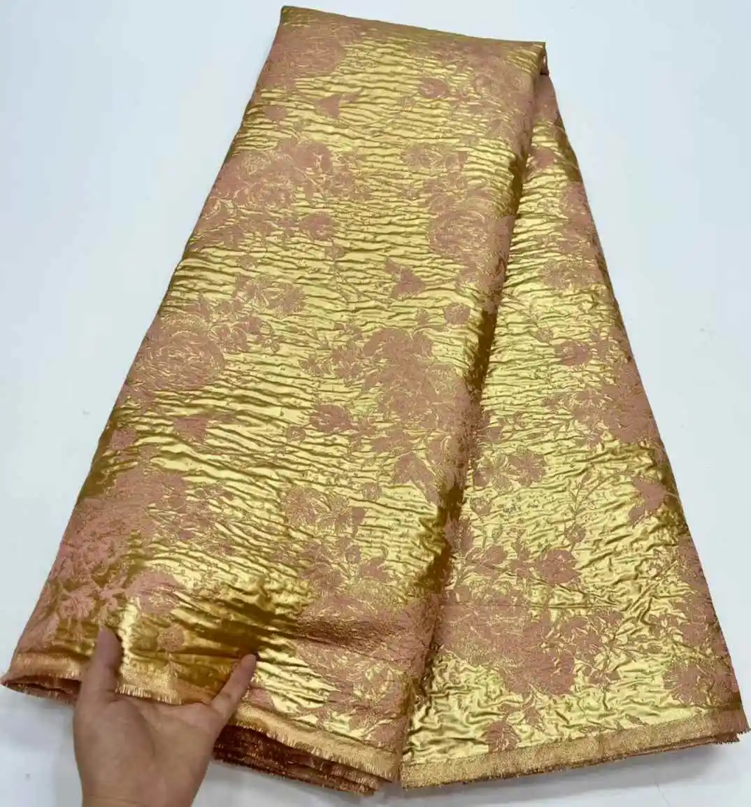 

Latest African Jacquard Brocade Lace Fabric Lace French Nigerian Organza Lace Fabric For Party Dress Diy Sewing Material