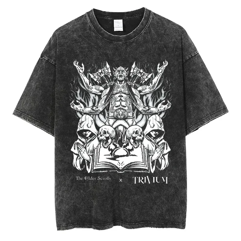 Rock Trivium Shogun Album T-shirt Quality Cotton Vintage Black Short Sleeve Tees Fashion Men Women Hip Hop Streetwear