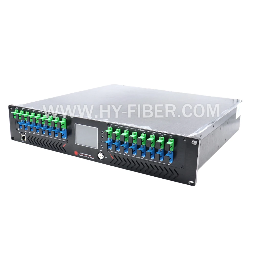 

16 Way CATV 1550nm Optical Amplifier 20dBm With WDM EDFA SC/APC Fiber Port Dual Power Supply 220V or 48V