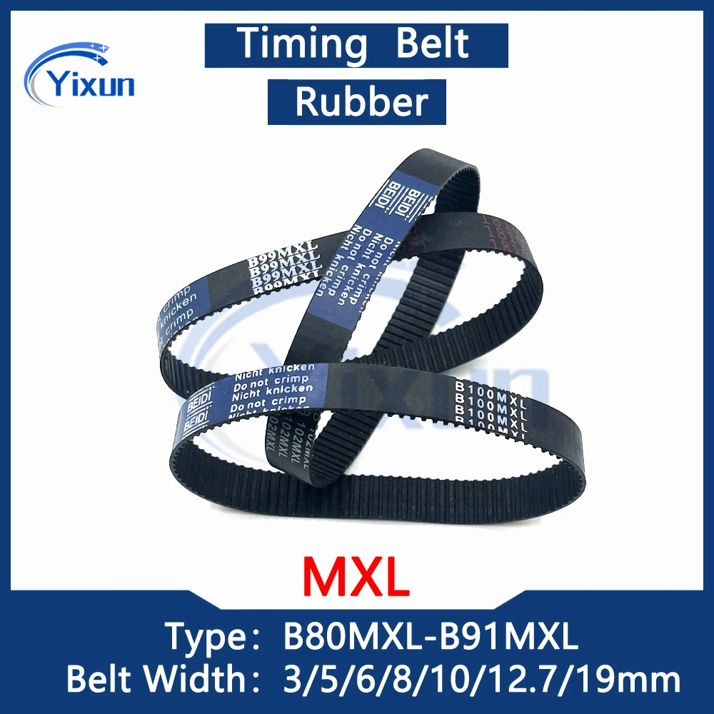 

MXL Loop Timing Synchronous Belt B80 B81 B82 B83 B84 B85 B86 B87 B88 B89 B90 B91 Width 3/5/6/8/10/19mm For 3D Printer Drive Belt