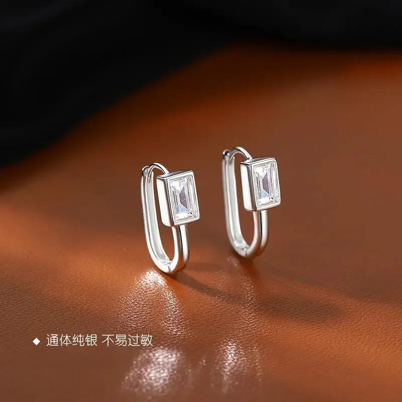 925 Sterling Silver Square Earrings For Women Gift Earings Fashion Jewelry Korean Earrings