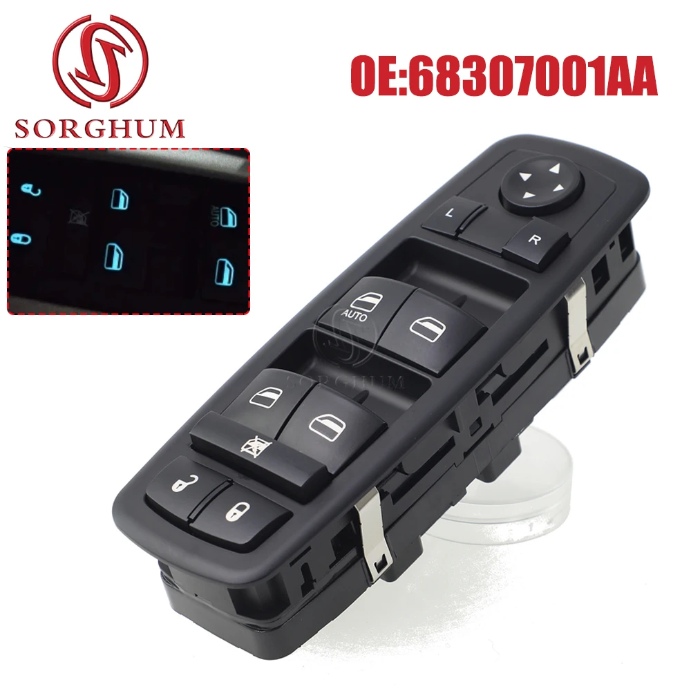 SORGHUM 14+6 Pins Front Left Driver Master Power Window Switch  For Dodge Journey 2017 2018 2019 68307001AA 6830 7001 AA Auto
