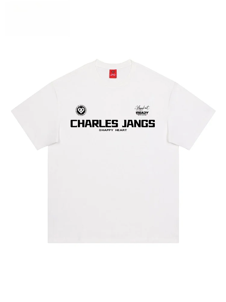 

Новинка лета 2026: Мужской спортивный костюм Charles Heart из чистого хлопка с коротким рукавом для баскетбола, фитнеса и тренировок