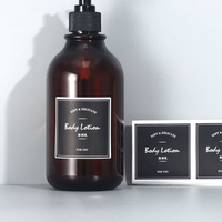 Adhesive Bottle Label Black And White Label Printed Custom for Home Use Shampoo Bottles Commercial Use