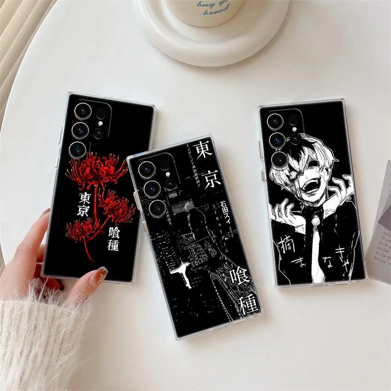 

Tokyo Ghoul Ken Kaneki Anime Phone Case S25Ultra For Samsung Galaxy S25 S24 S23 S21 Ultra S20 FE S22 Plus A35 A55 5G Clear Cover