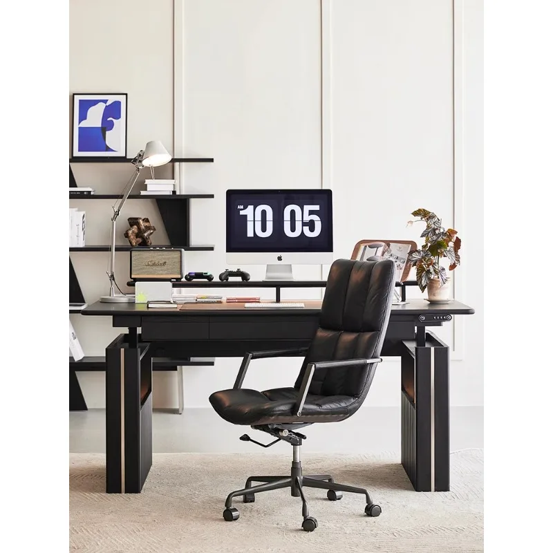 

Light luxury solid wood desk computer desk