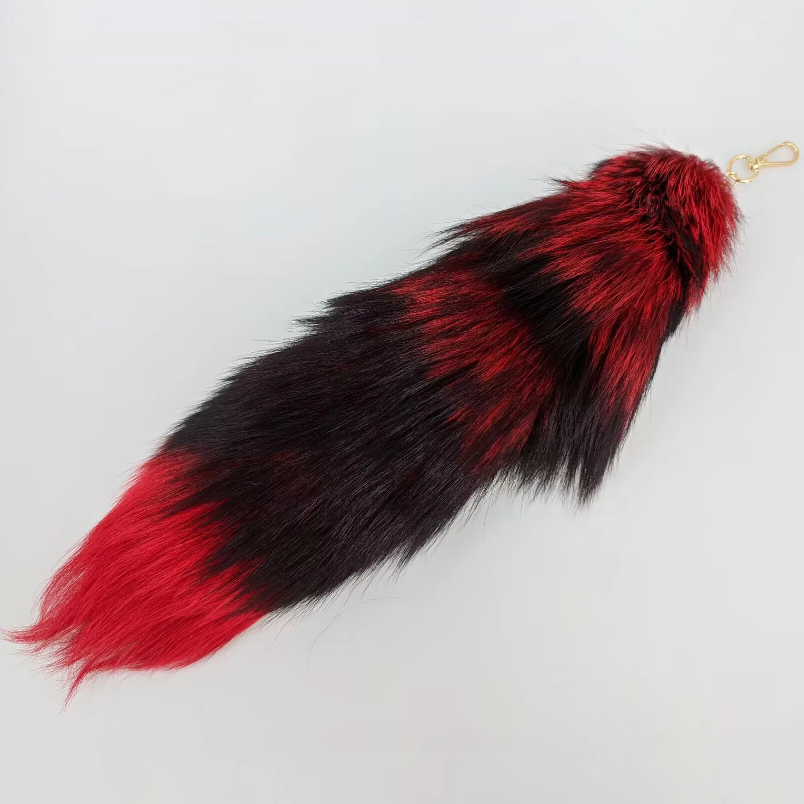 سلسلة مفاتيح بذيل فرو الثعلب الطبيعي للنساء ، إكسسوار فروي أنيق ، سلاسل مفاتيح جميلة للسيارة ، طول 46 ، Y2K ،