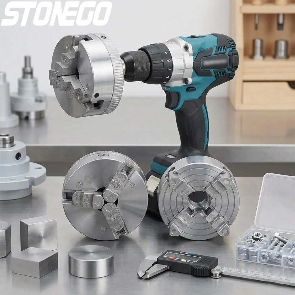 

High Precision Electric Lathe Drill Chuck 3 Jaw 4 Jaw M12x1mm Heavy Duty Self Centering Tool for Metalworking