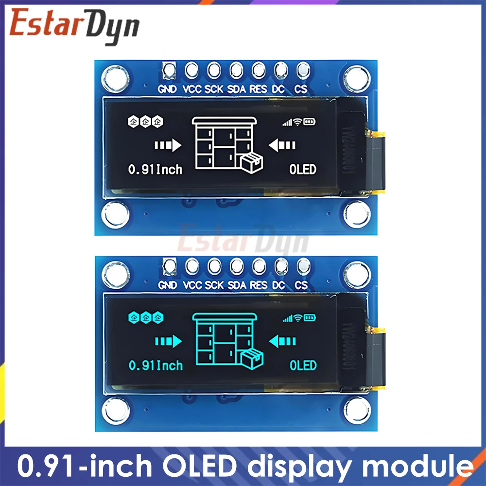 0.91 "Polegada 128x32 SSD1306 SPI Módulo de Exibição OLED Branco Azul - Para Placa Arduino, Projeto DIY