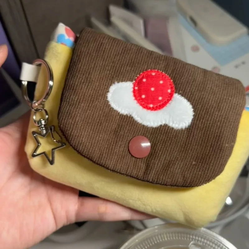 1pc Ins Vintage Plush Camera Bag Portable CCD Storage Pouch Sweet Mini Coin Card Purse For Daily Small Personal Item Collection