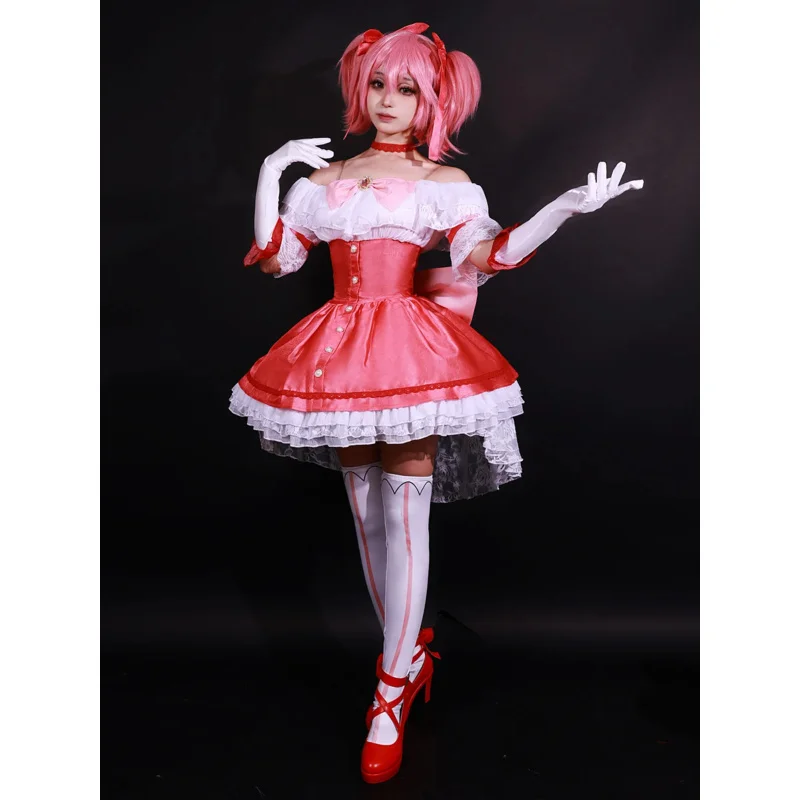 

2025 ♥ Новый аниме Puella Magi Magica Kaname Madoka Косплей Костюм Великолепное платье Парик Walpurgisnacht Rising Hallowmas P ☆ ★