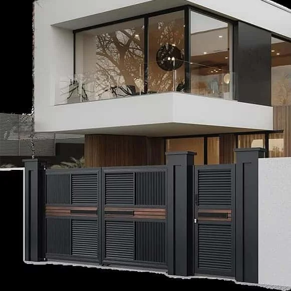 Stainless Steel Sliding Gate Villa Entrance Automatic Driveway Modern Design Security Fence