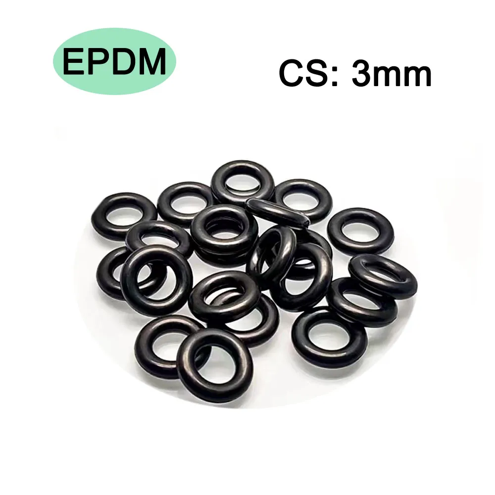 10pcs EPDM O-Ring Seal CS 3mm Thickness Rubber Gasket Outer Diameter OD9mm~400mm Washer Size OD*ID*CS