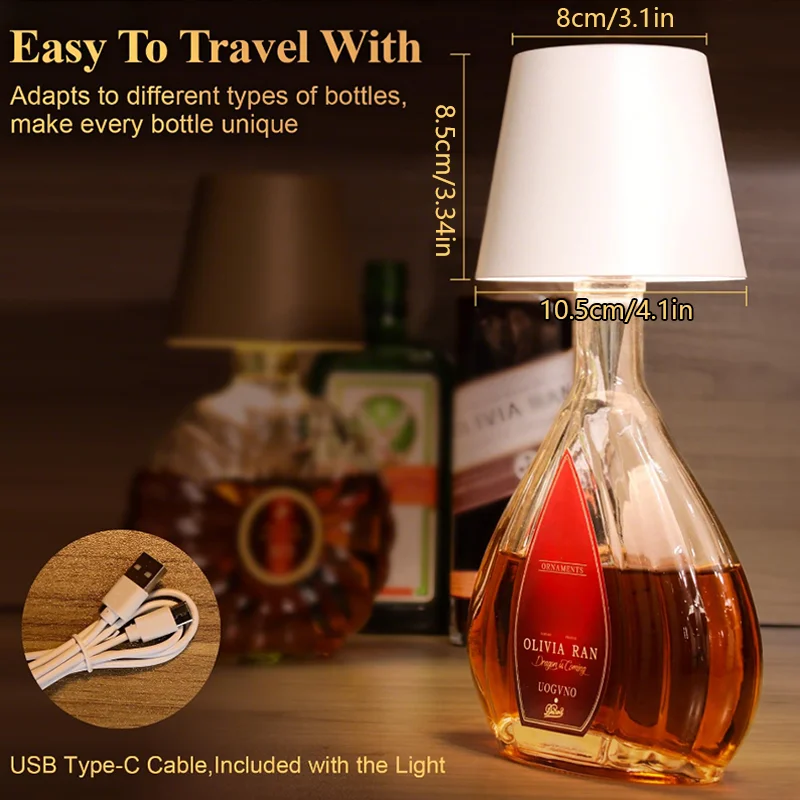 Wireless Bottle Lamp Shades Dimmable RGB Wine Bottle Lamp Indoor & Outdoor LED Wine Bottle Lights for Home Bar Party Decor