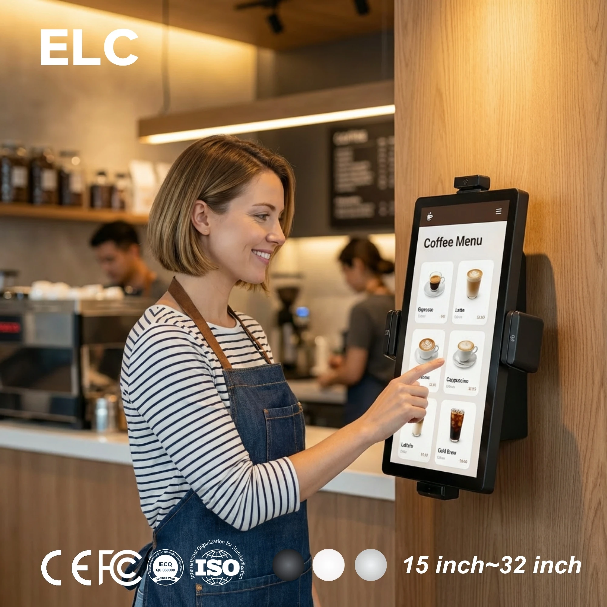Wall Mount Self Service Kiosk Coffee Shop Digital Menu Board Bill Payment Machine Capacitive Touch Panel Nfc Reader