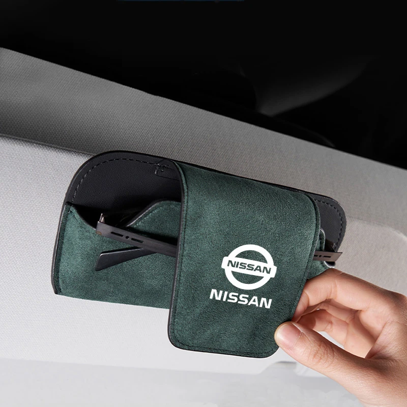 Car Glasses Case Auto Sun Visor Glasses Holder Sunglasses Clip Accessories Storage For Nissan Qashqai X J10 J11 Trail Juke Tiida