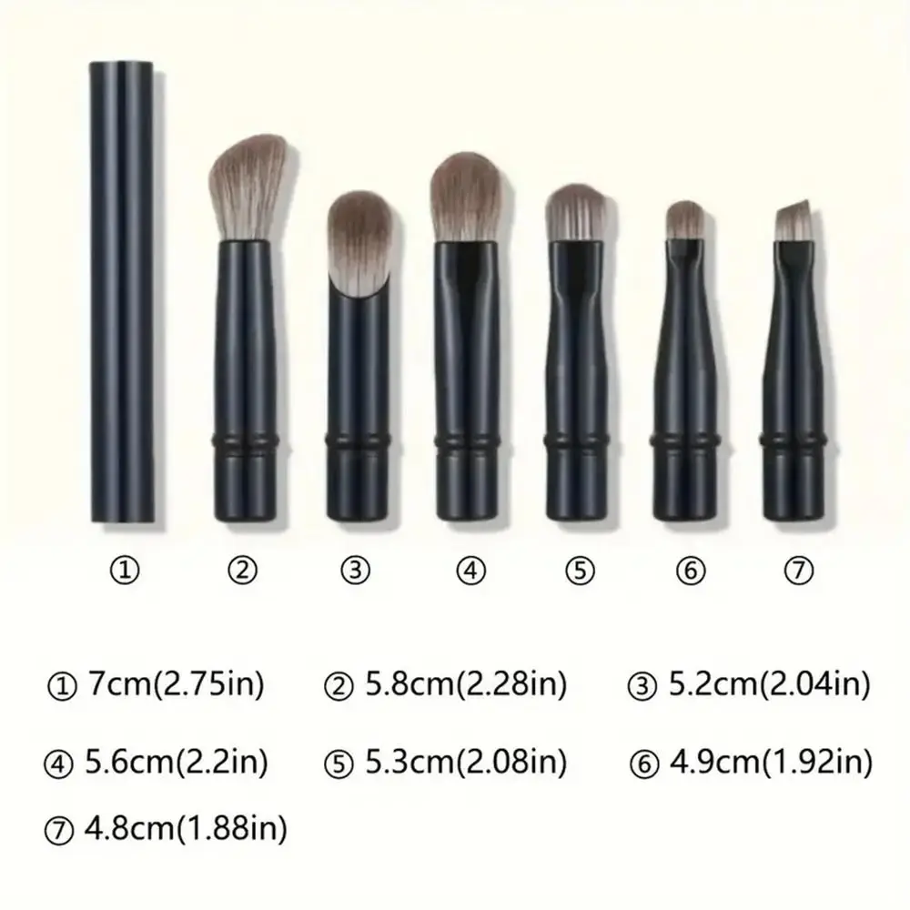 1Set Nuovo Contorno Correttore Mini Set di pennelli per trucco con scatola Pennello per ombretto staccabile 6 in 1 Strumento cosmetico a doppia estremità da viaggio