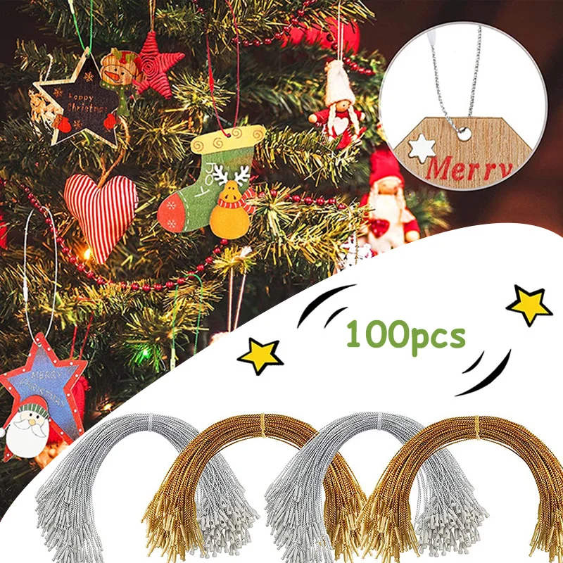 100pcs20cm Christmas Ball Rope Chritsmas Tree Hanging Tag Gift Packaging DIY Tag Line Label Lanyard Christmas HolidayParty Decor