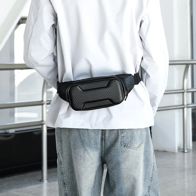 New Hard Shell Chest Bag Men Outdoor Crossbody Bag Trendy Sports Waist Pack Casual Backpack for Men