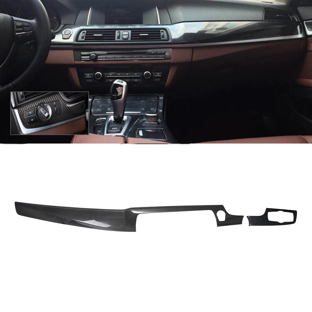 

Real Dry Carbon Interior Accessories Dashboard Trims Dash Cover Panel For BMW 5 Series F10 2011-2017