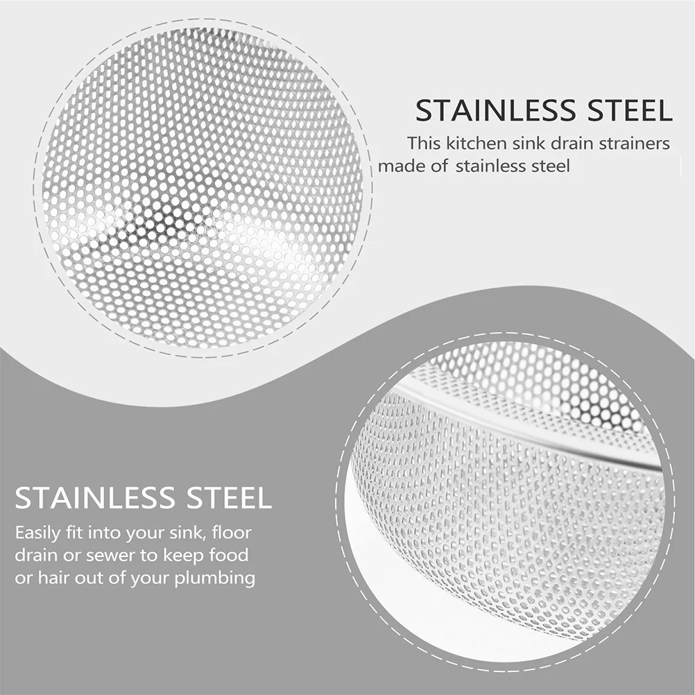 

2 Pcs Strainer Stainless Steel High Density Mesh Kitchen Sink Filter Drain Anti Sink Drain Strainer Clog Easy Clean