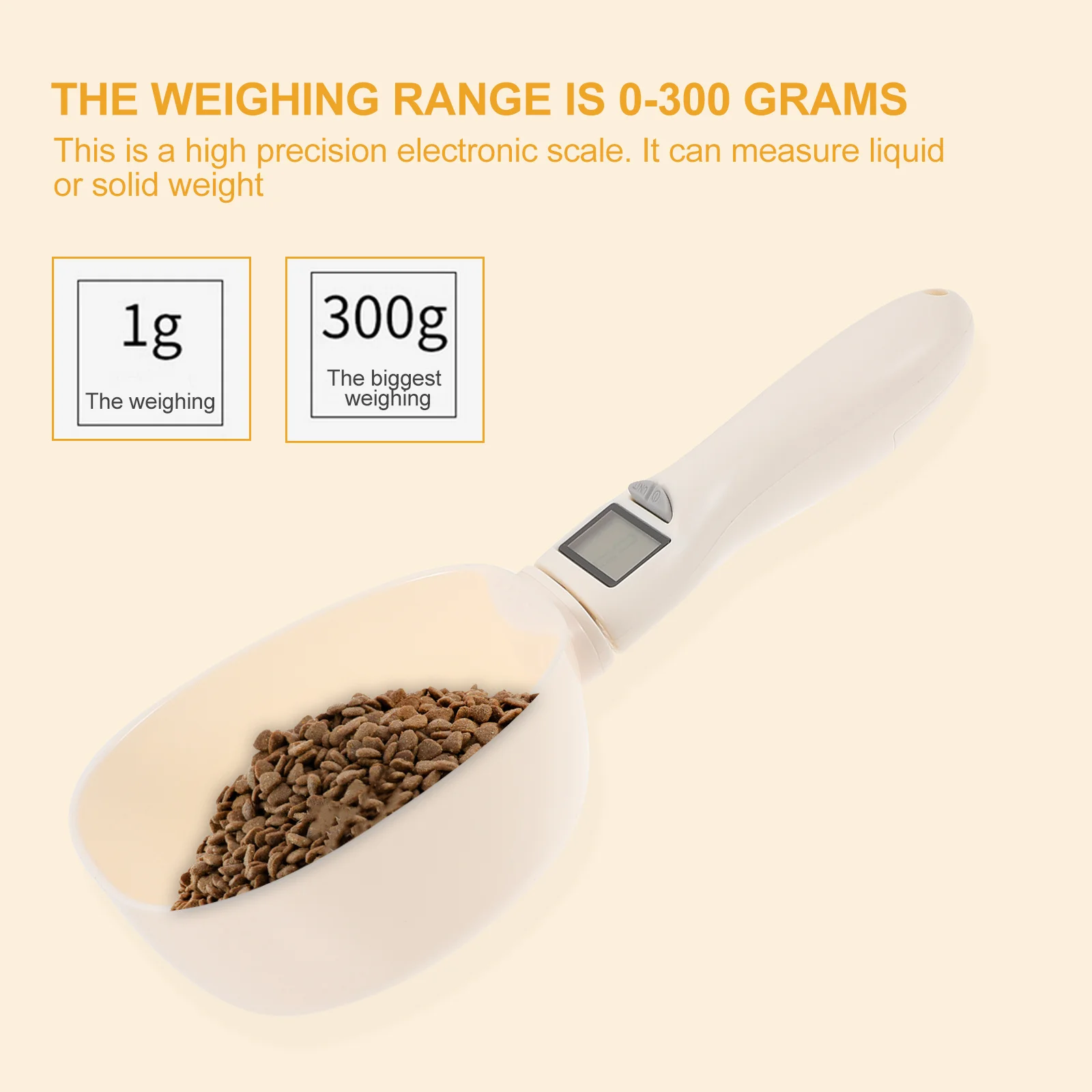 

1Pcs Pet Food Scoop Digital Scale Measuring Spoon Precise Metering Tool for Pet Feeding Supplies Digital Scoop
