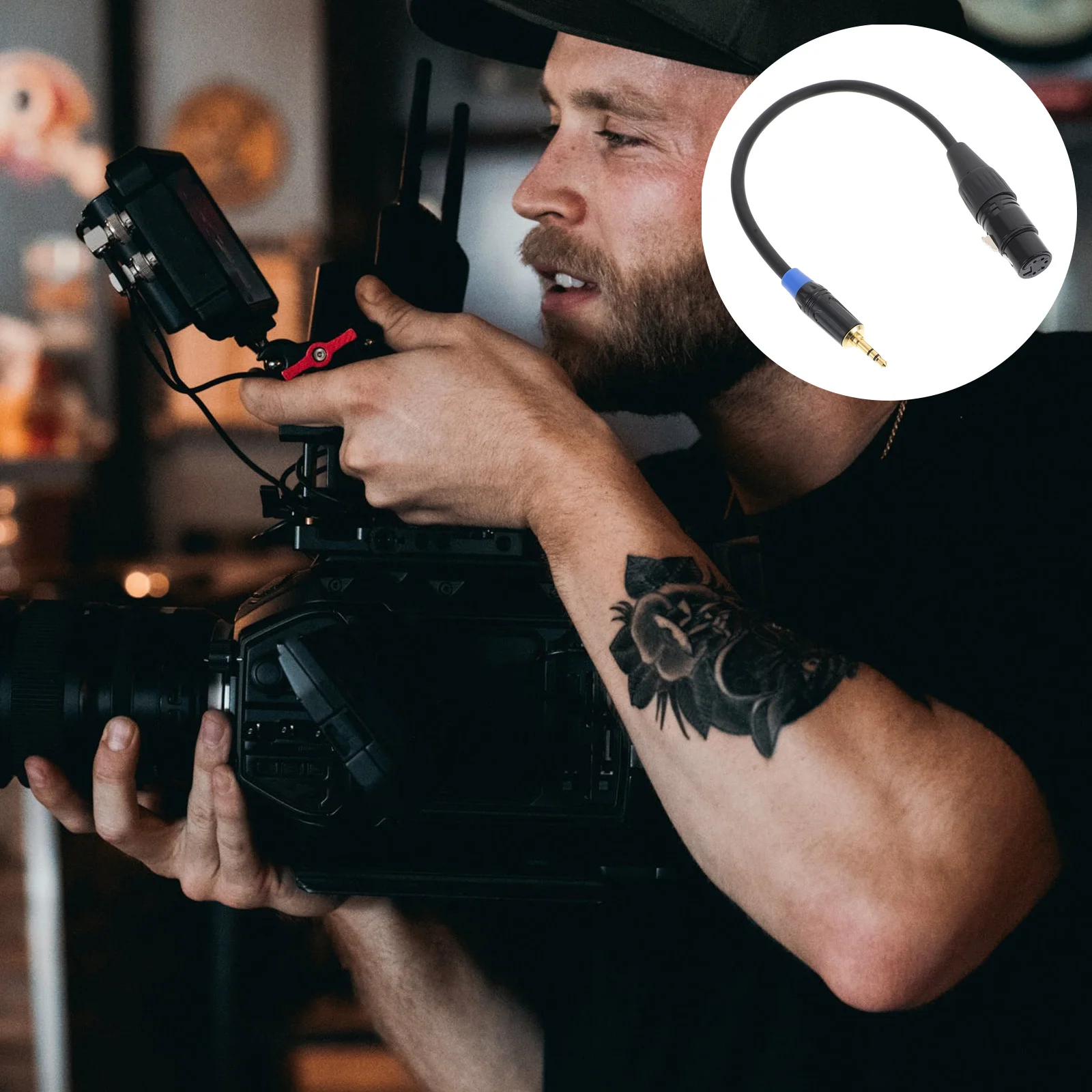 

5-Pin Din Female to 3.5mm Male Audio Adapter Cable Durable Copper Alloy Converter for Video Camera Audio Transfer Connection