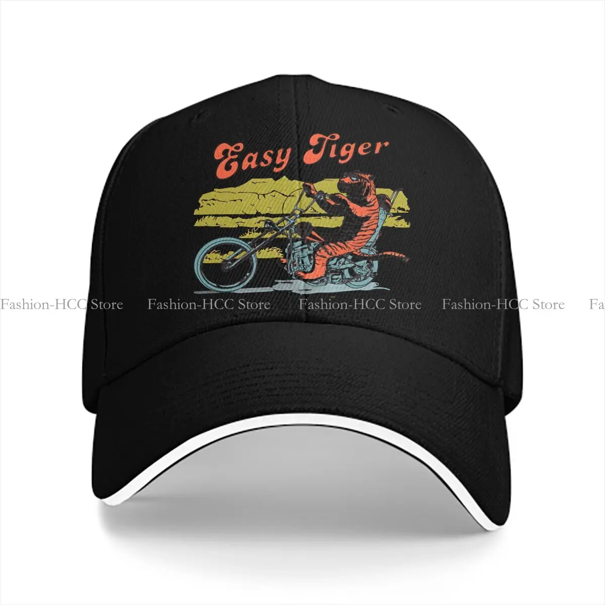 Washed Men's Baseball Cap Easy Trucker Snapback Caps Dad Hat Tiger