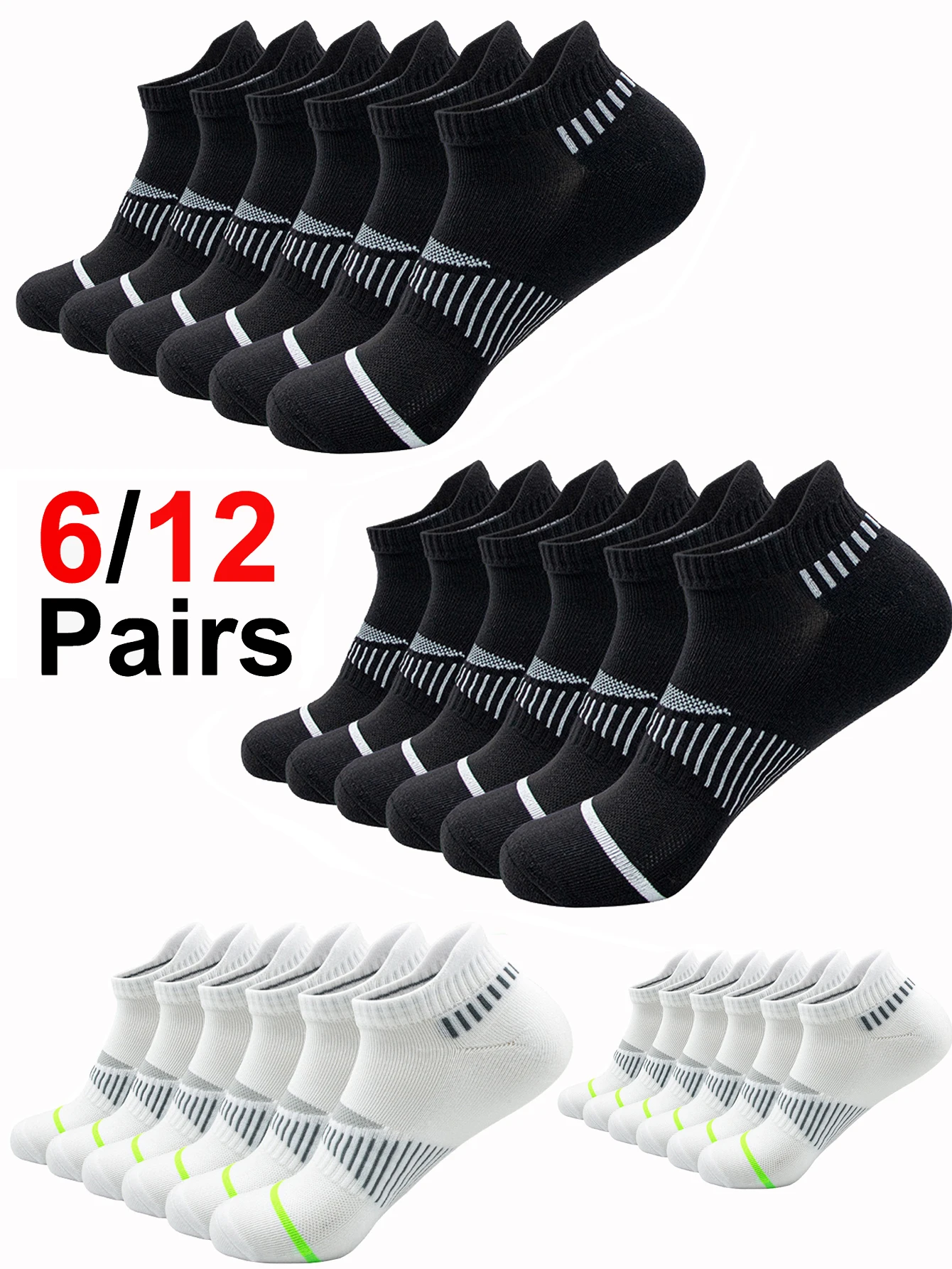 

Classic Crew White Men's Socks Unisex Sports Anti-slip Breathable for Running Basketball Outdoor Activities 6/12 Pairs per Order