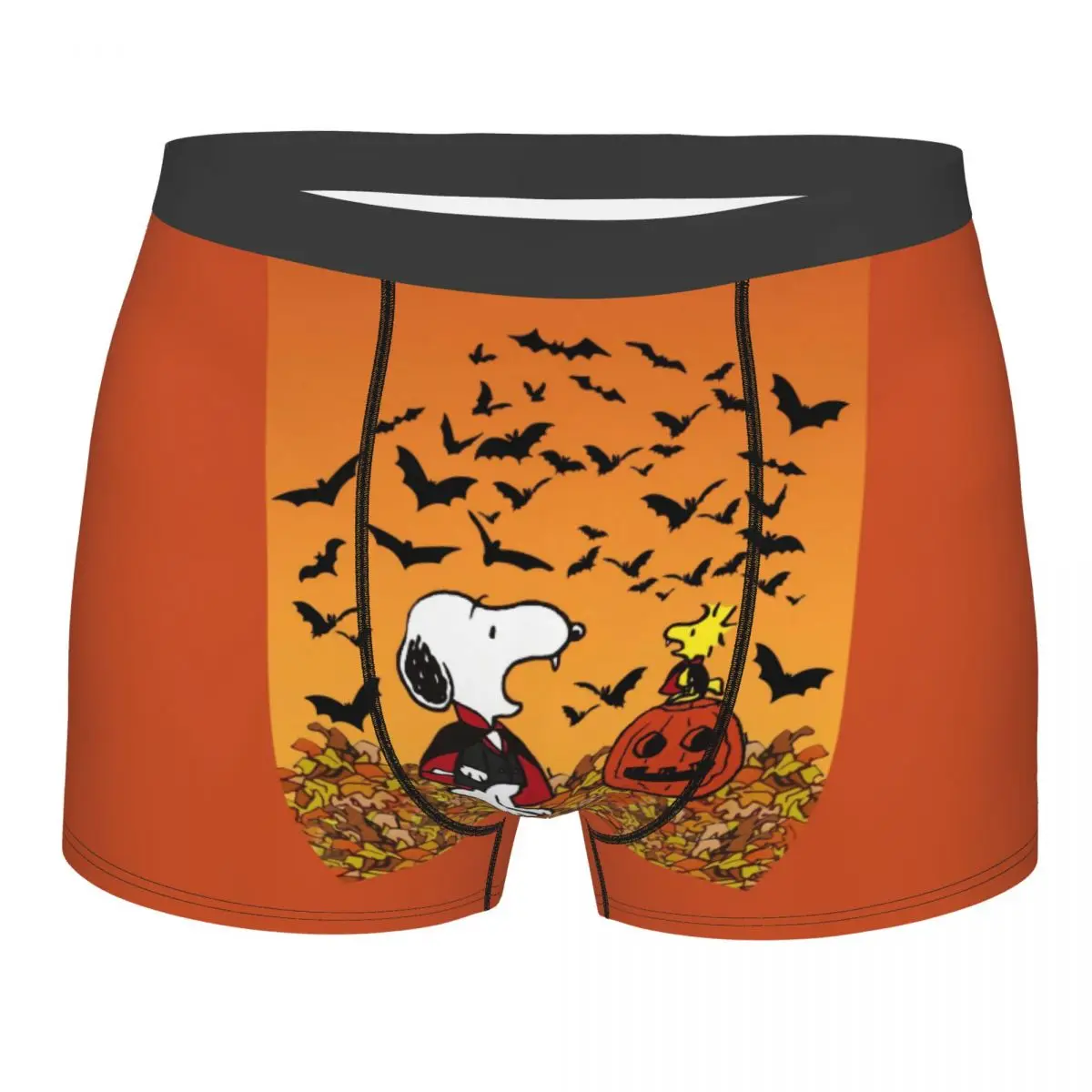 Custom Fashion S-Snoopys Halloween Pumpkin Boxers Shorts Panties Men's Underpants Comfortable Briefs Underwear