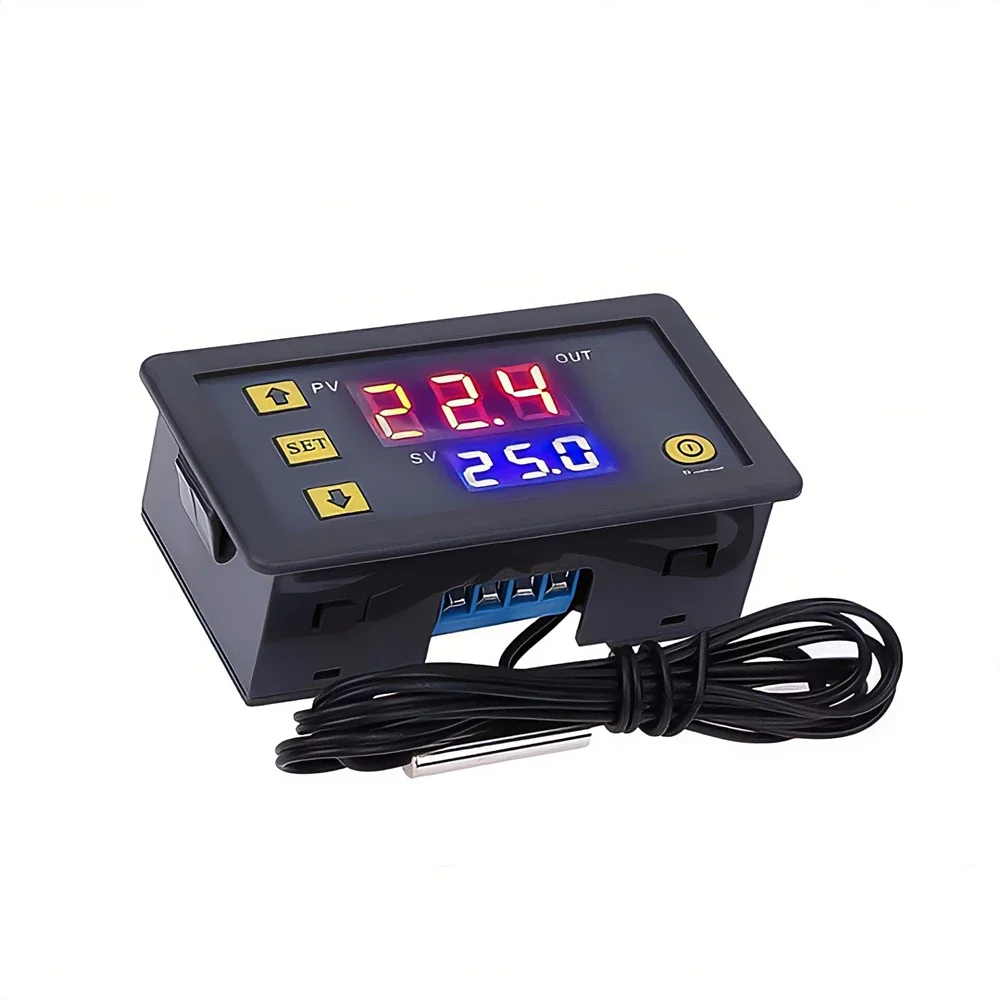 Mini W3230 Probe Line Digital Temperature Control LED Display Thermostat With Heat/Cooling Control Instrument 12V 24V 110-220V