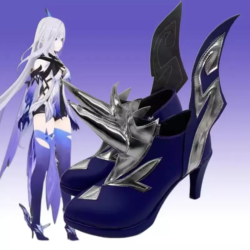 Zapatos de Cosplay Genshin Impact Skirk, tacones altos, maestro de Tartaglia, juego de rol, fiesta de Halloween, accesorios para hombres y mujeres