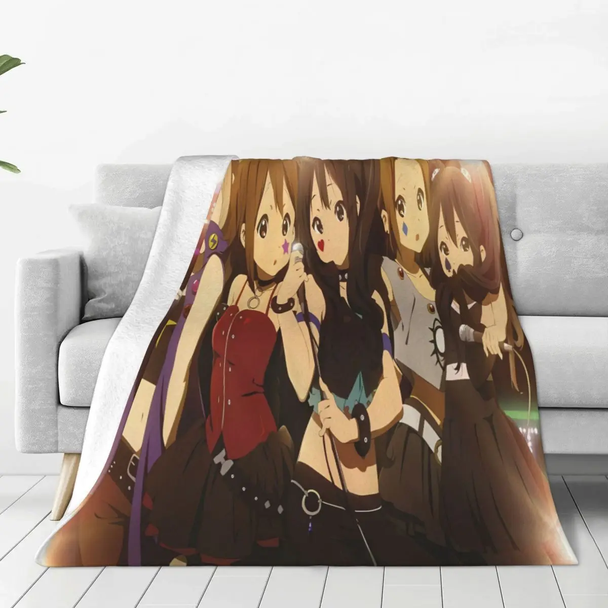 Japanese Anime K-On Plush Flannel Blanket Warm and Snuggly Fleece Throw for Couch, Bed, and Camping Adventures Any Time of Year