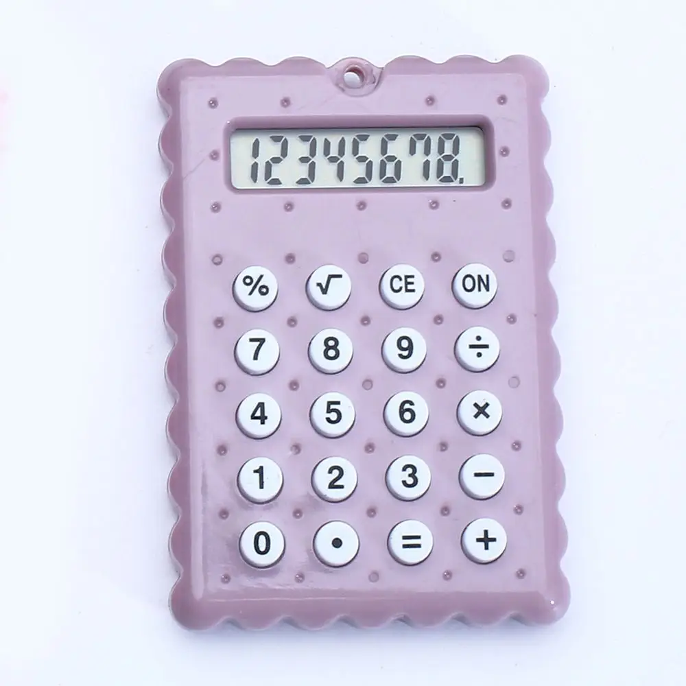 Battery Mini Calculator High Quality 8-Digit Display Biscuit Shape Scientific Calculators Mini Battery Calculator Stationery