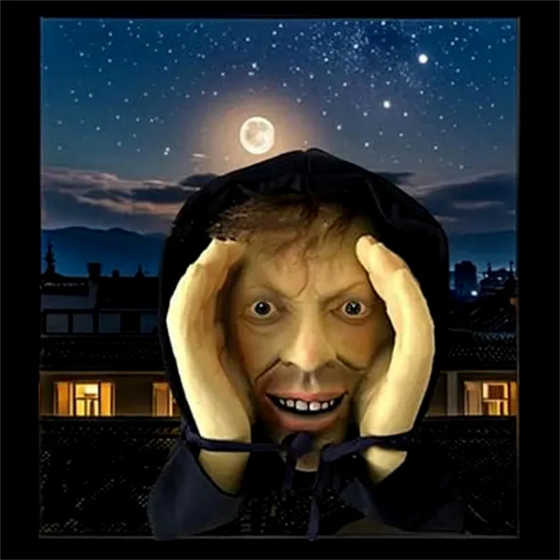 【F】Scary Peeper Freak Halloween Decoration Scary Peeper Window Prank Indoor And Outdoor Window Stickers For Spooky House Party