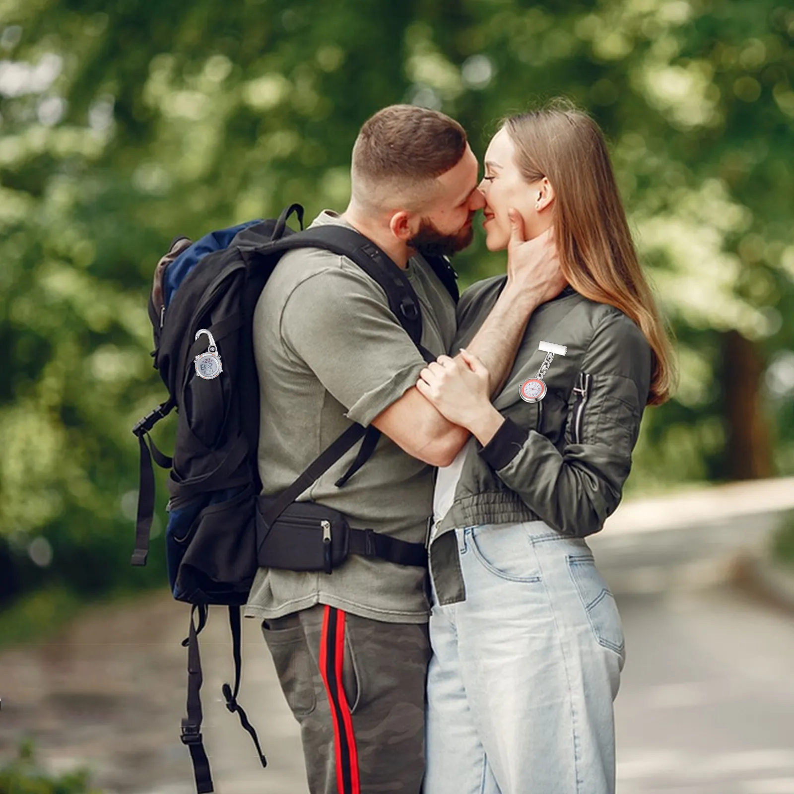 

Набор из 2 часов с карабином и компасом, наручные часы с клипсой для активного отдыха, походов, альпинизма, медсестринского дела