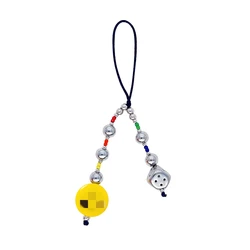 HERLOOK Dice Face Phone Charm Trendy Y2K Accesories Silver Color Ball Colorful Beads Chain for Cell Phone Decorated