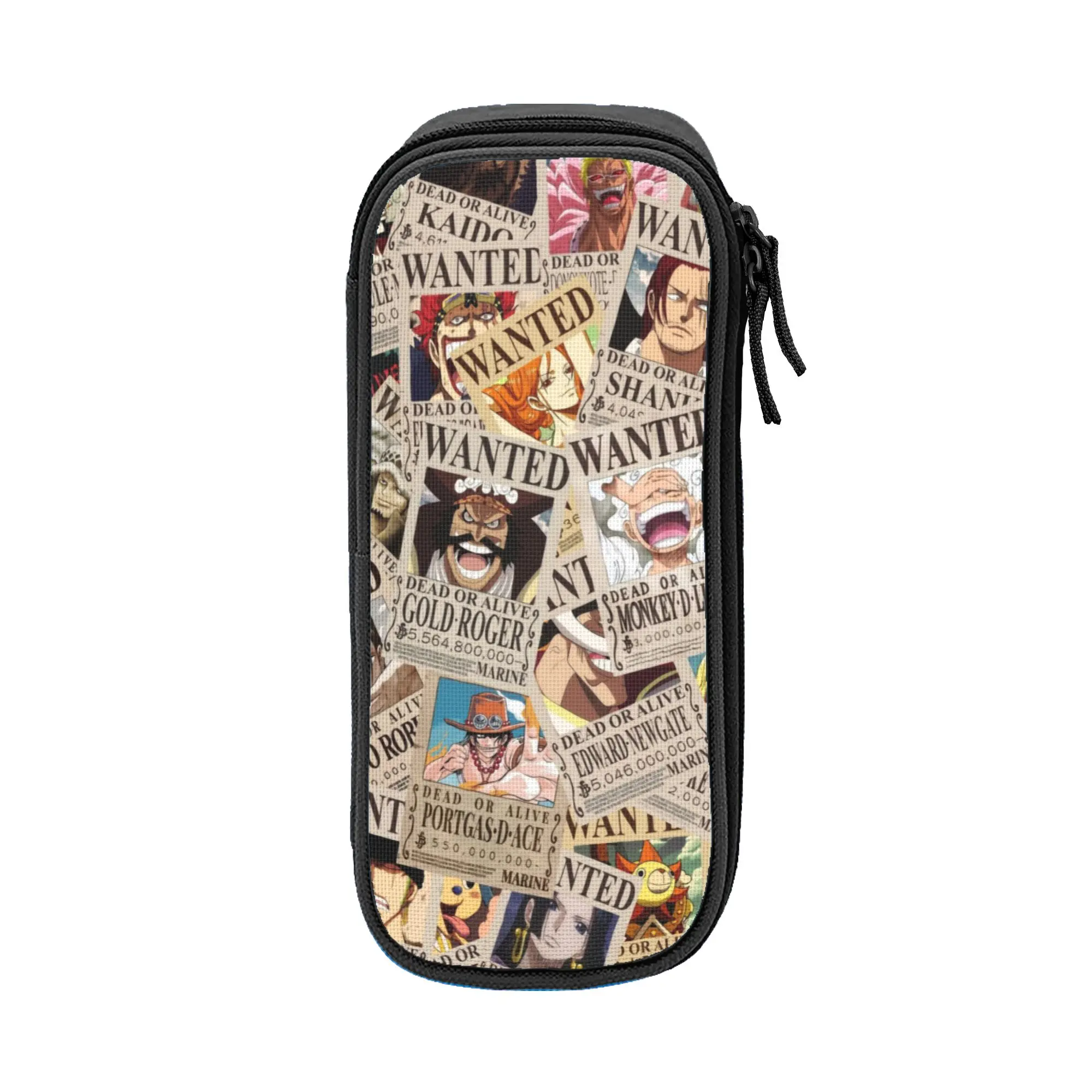 Large Pencil Pouch o-one-piece-e onepiece luffys School Accessories Double Layer Pencil Case Stationery Women Make Up Bag