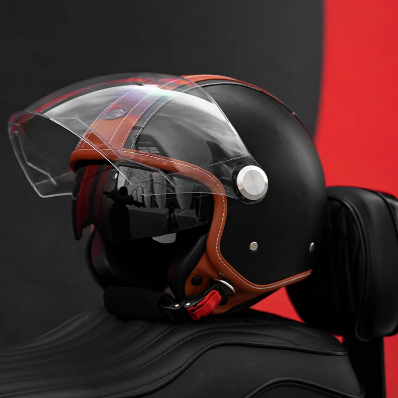 

Multi-Functional 3/4 Open Face Motorcycle Helmet with Detachable Sun Shield and Adjustable Ventilation System for Adult Commute