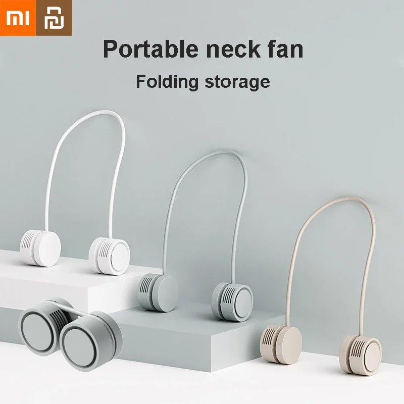 Xiaomi Youpin Hanging Neck Fan Power Ventilador Bladeless Neckband Fan Portable Mini Air Cooler USB Rechargeable Electric Fans