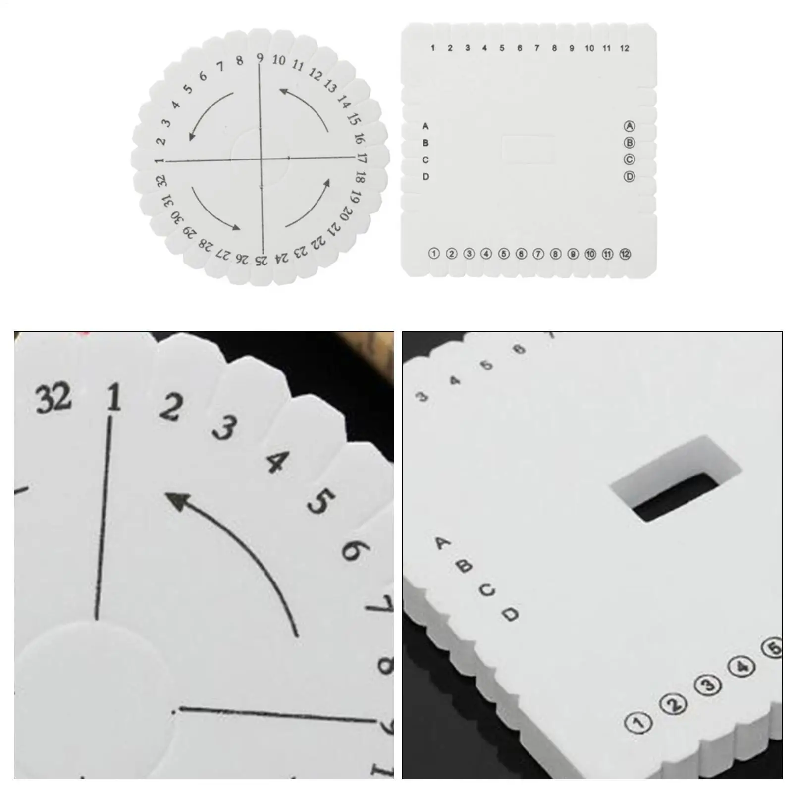 2pcs/set Round&Square Bracelet Knitting Kumihimo Disc Disk Tray Braided Rope Knot Weaving Jewelry Desgin Board Bracelets Disk