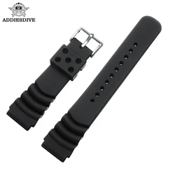 ADDIESDIVE Premium Silicone Watch Band Rubber Watches Strap 20mm 22mm Sport Waterproof Watch Strap Black Replacement Watchband